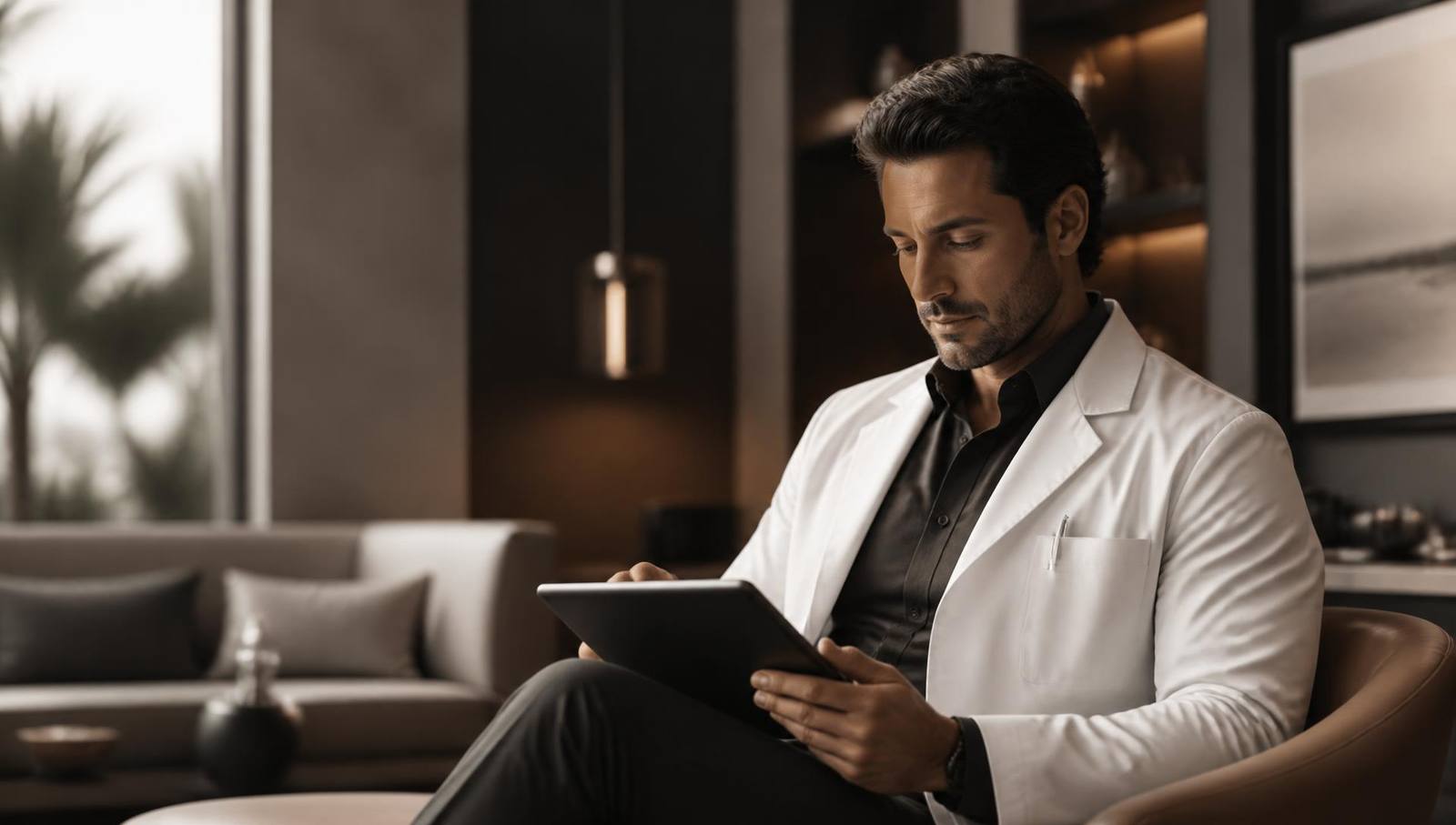 Doctor recording social media content