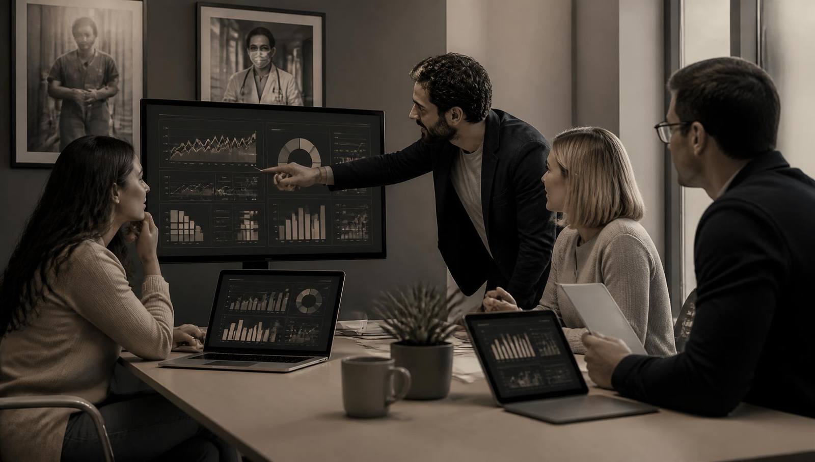 Healthcare marketing team planning a campaign