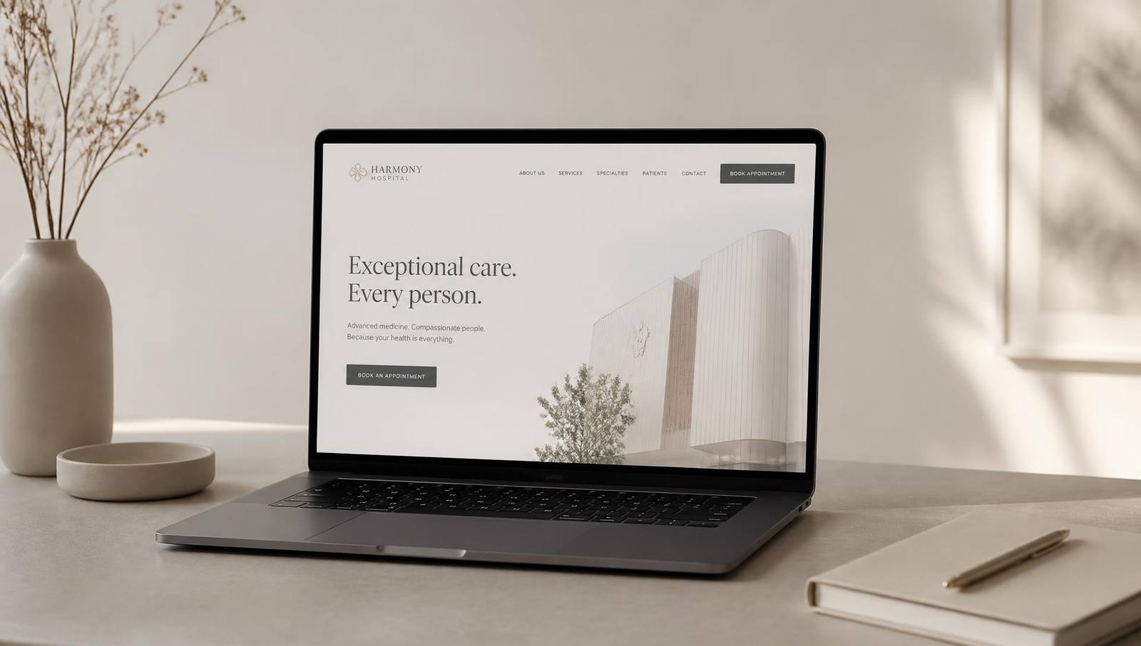 Hospital website and software interface concept