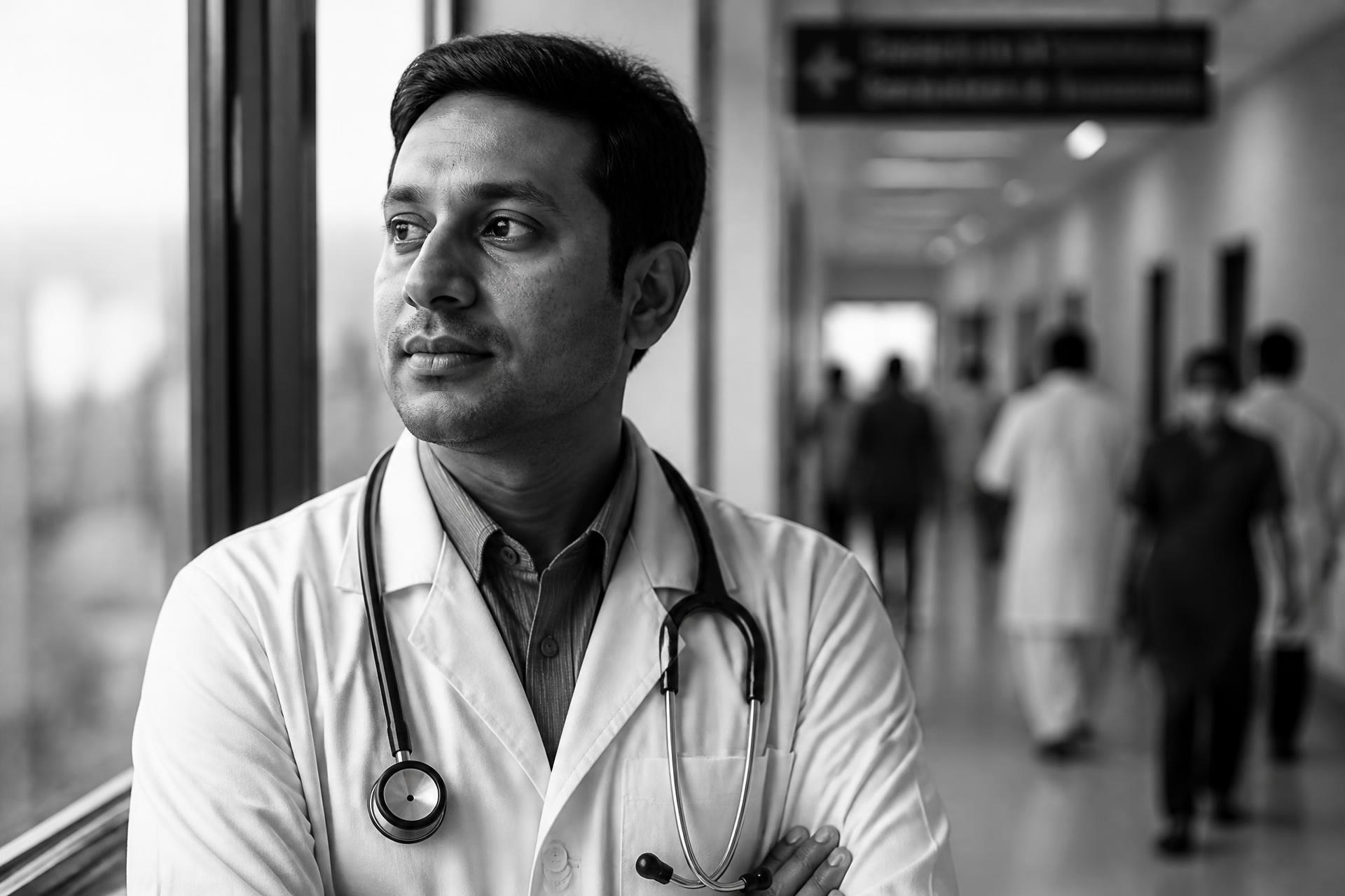 Doctor portrait, editorial treatment