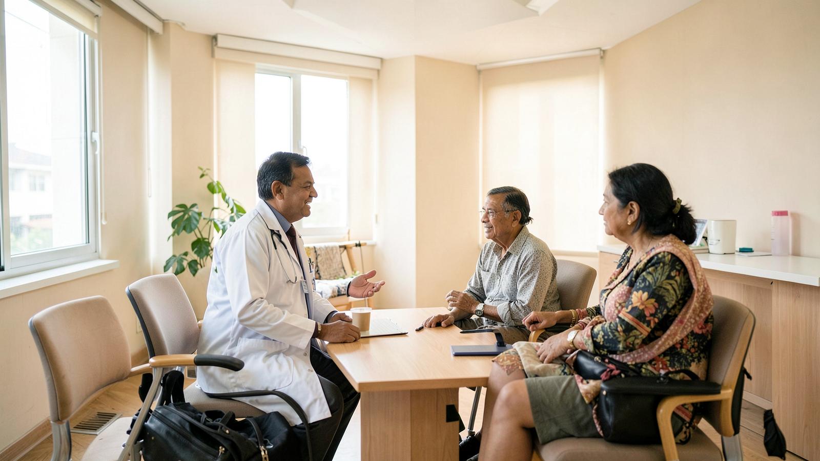 Healthcare team reviewing digital tools